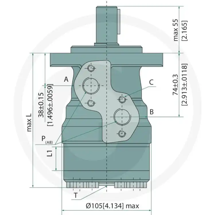 M+S-MR250COU-MR-250cc-Silnik-hydrauliczny-D=25,4mm-G-1-2-3