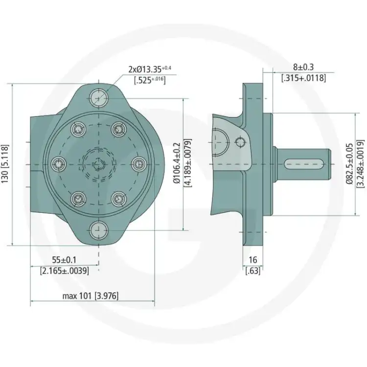 M+S-MR200COU-MR-200cc-Silnik-hydrauliczny-D=25,4mm-G-1-2-4