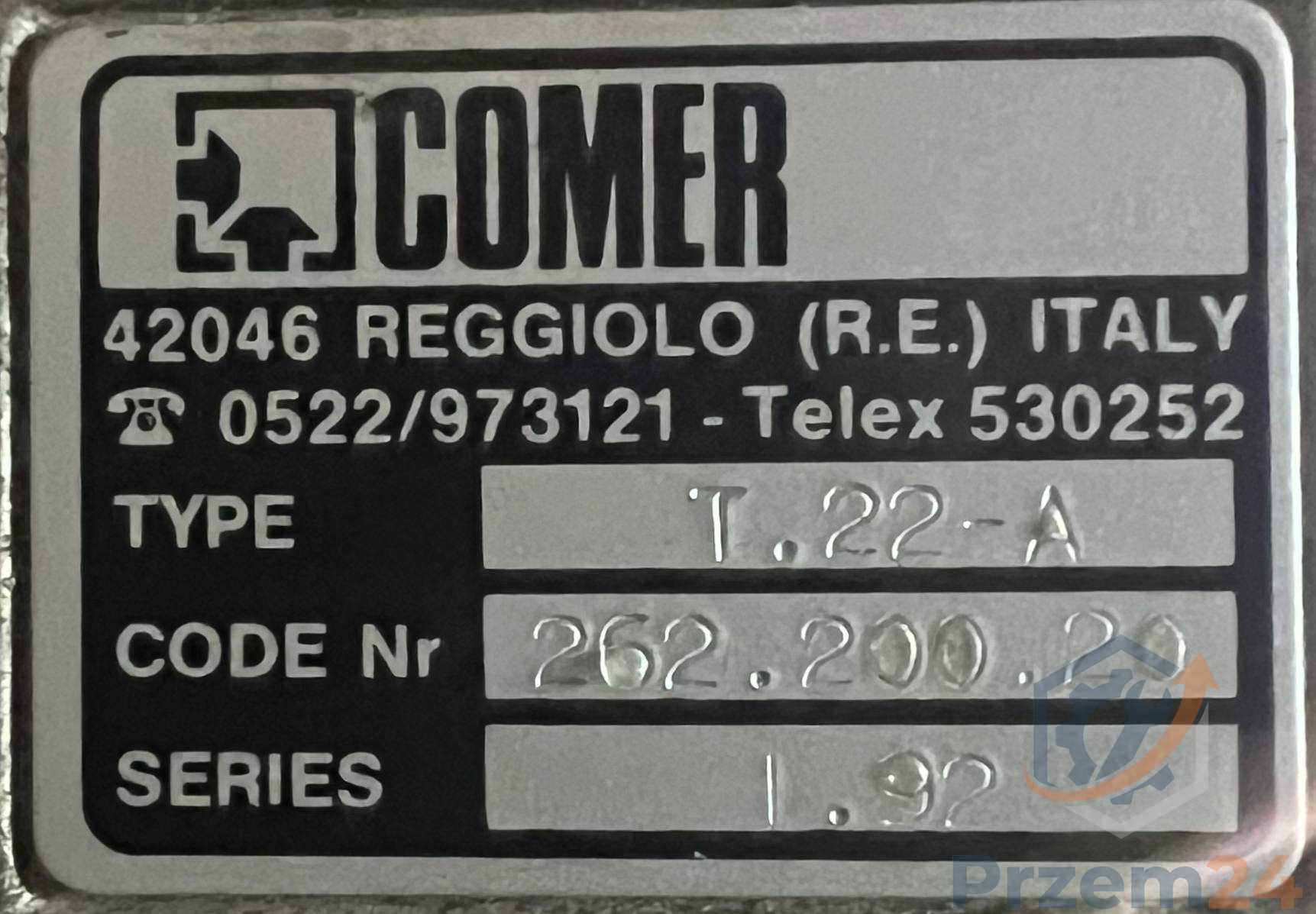 Comer-T.22-A-262.200.20-1.92-Przekładnia